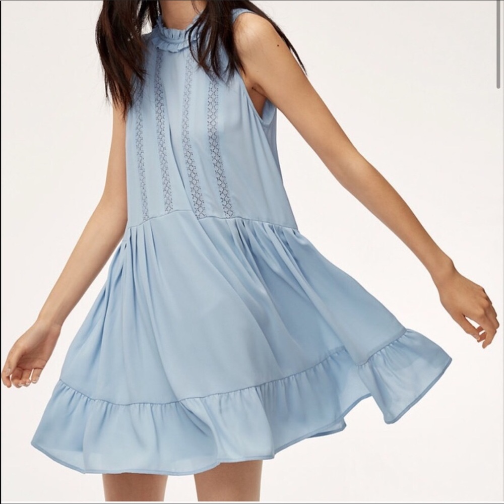 Aritzia Sunday’s Best Gray Flounce Raleigh Dress M